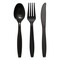 Smarty Had A Party Black Disposable Plastic Cutlery Set - Spoons, Forks and Knives (1000 Guests), 3000PK 420S-BKCS-CASE - alternate 9